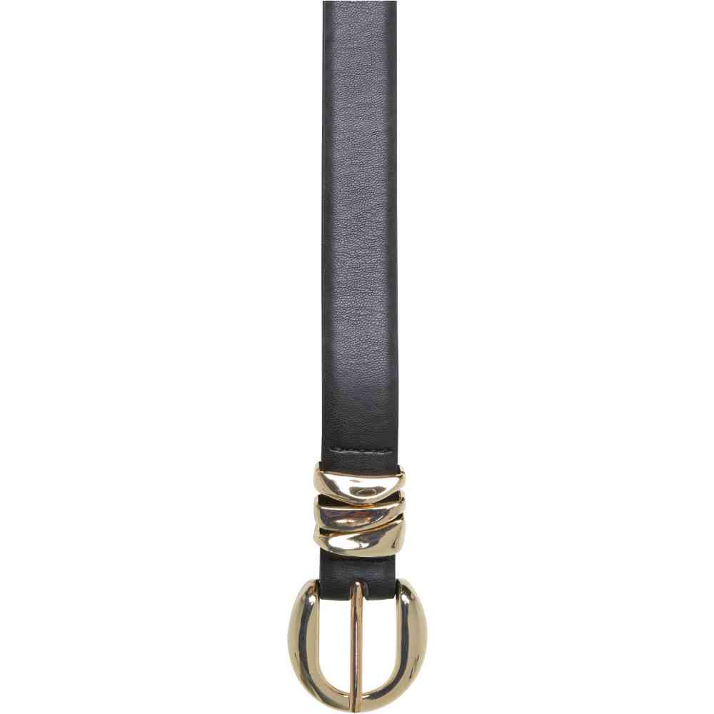 Urban Classics - Chunky Multiple Loop Synthetic Leather Riem - Zwart/Goudkleurig